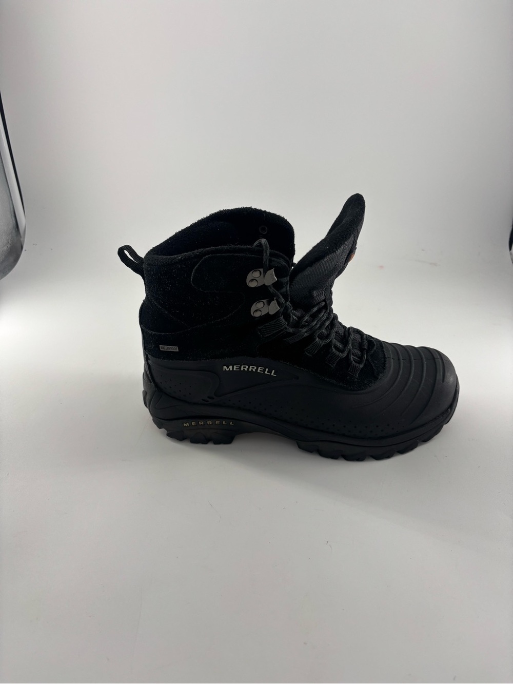 Merrell Frosty Tall Shell Men’s Size 11 Black Leather Suede Winter Boots